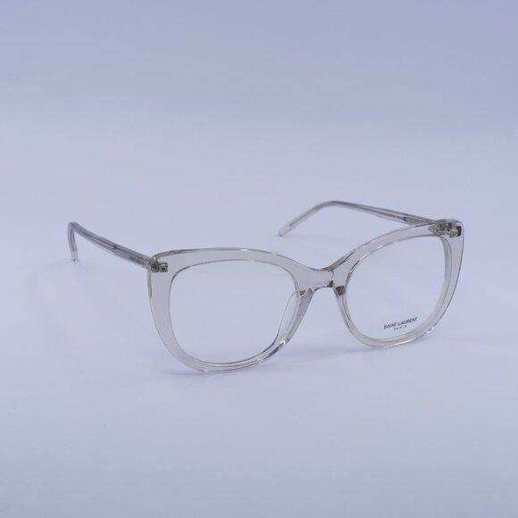 Saint Laurent SL778 004 Eyeglasses Transparent Beige 55mm Square Frame - Picture 1 of 10